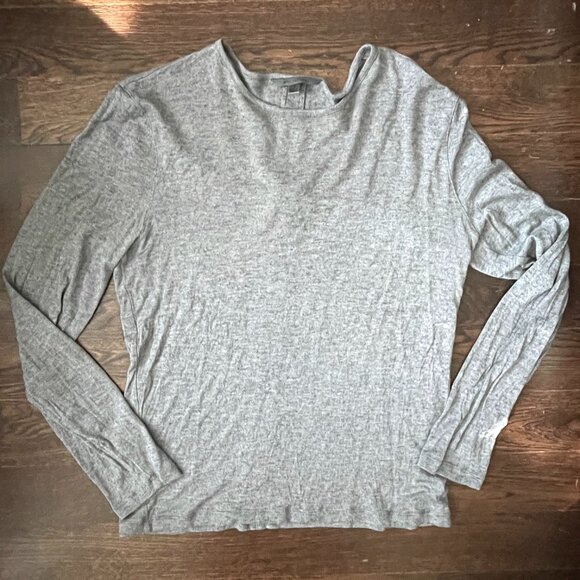 John Varvatos Men's Gray Crew Neck jersey wool blend Sweater-Medium - Picture 1 of 7